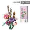 Romantic Rose Flowers Bouquet Building Blocks Sunflower Model Bricks Creative Desktop Decoration Kid Diy Toy Girl Birthday Gifts
