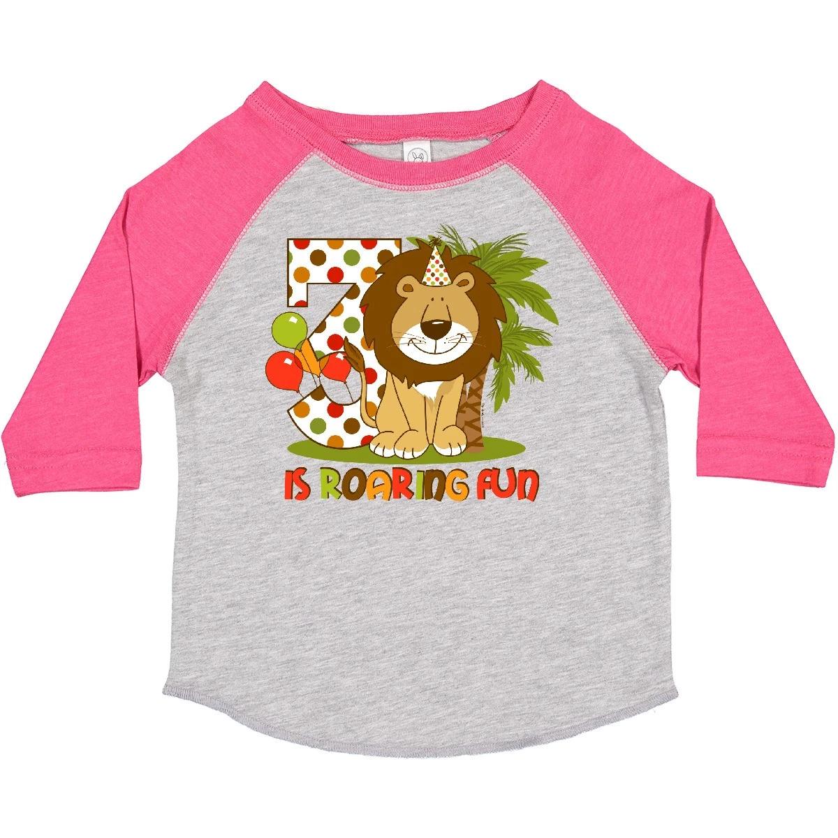 Inktastic Cute Lion 3rd Birthday Toddler kids boys T-Shirt King Of Jungle Safari Wild Zoo 140