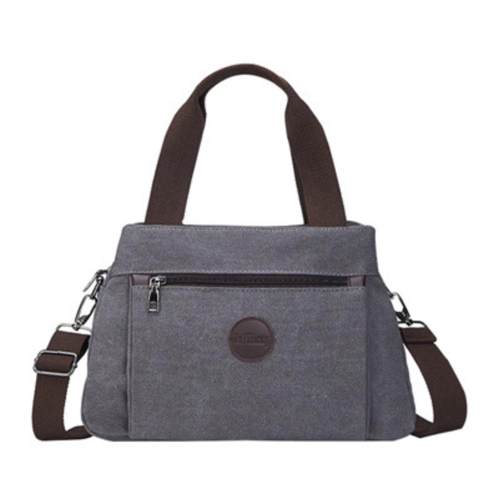 Casual Large Canvas Crossbody Bag For Women, Multi Inner Compartments Convertible Tote,Durable Literary Pack For Daily Commute School ,Weekend Trips