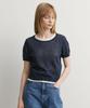 ARTID Cotton Double Layer Short Sleeve Knit_Navy