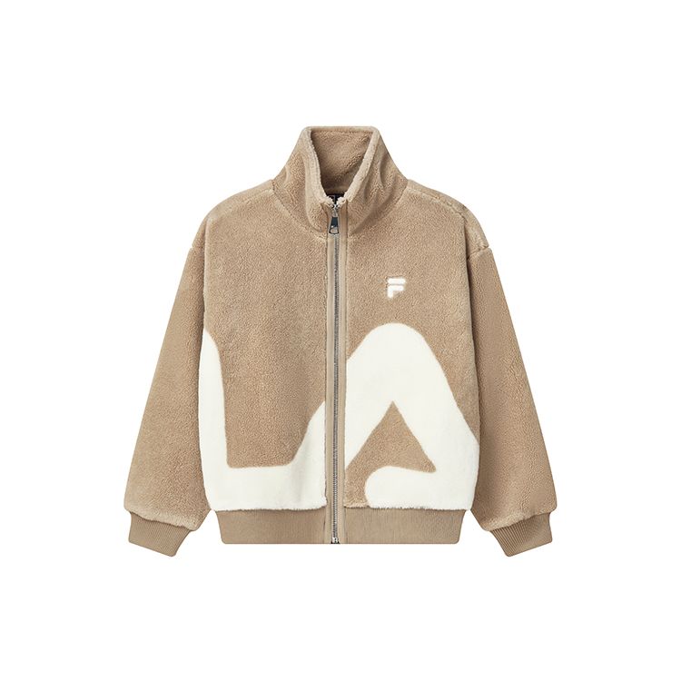 

FILA Large Logo Casual Искусственная овчина куртка унисекс Куртка персиково-сахарная F51U248926FLK S