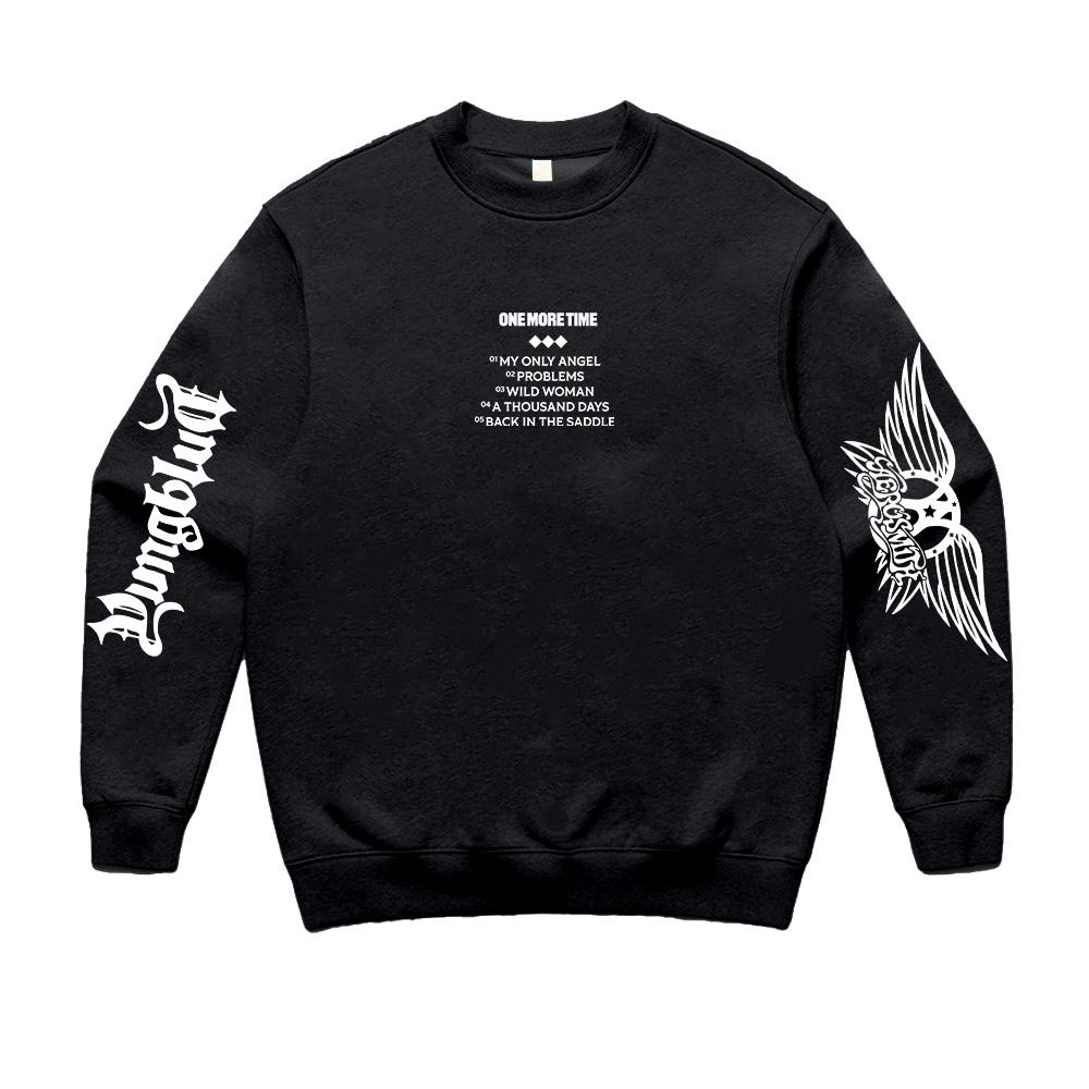 

Aerosmith YUNGBLUD One More Time Crewneck Sweatshirt Fleece Long Sleeve Men Women Pullovers Fall Winter Casual Unisex Streetwear XXXL чорний
