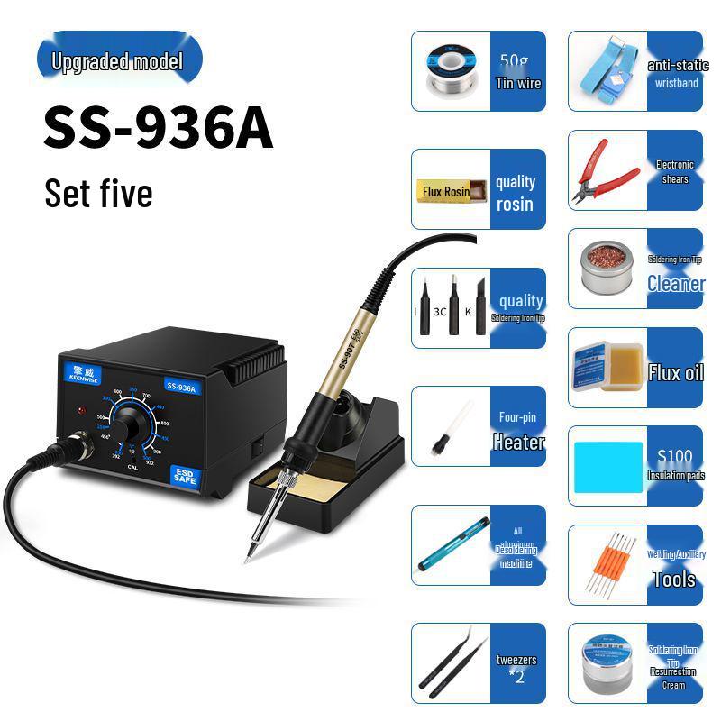 936 Adjustable Temperature 60W Soldering Station - Ideal for Household and Mobile Phone Electronic Repairs.