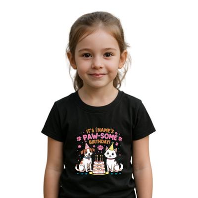 Personalisiertes Pfoten-tastisches Kindergeburtstags-T-Shirt – Benutzername Geburtstags-T-Shirt   T-Shirt