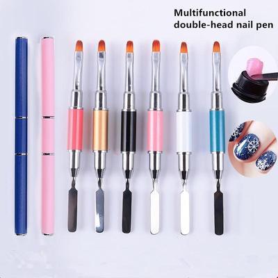 Nail Art Dual-purpose Painted Phototherapy Pen Extension Gel Pen Double-head Nail Pen Embossing Pen Steel Pushing Gel Pen