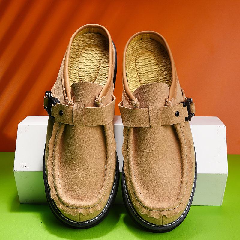 Fashion Men's Casual Slippers Loafers Lightweight Luxurious Comfortable Business Office Walking Shoes One Foot PU Leather Shoes 2025