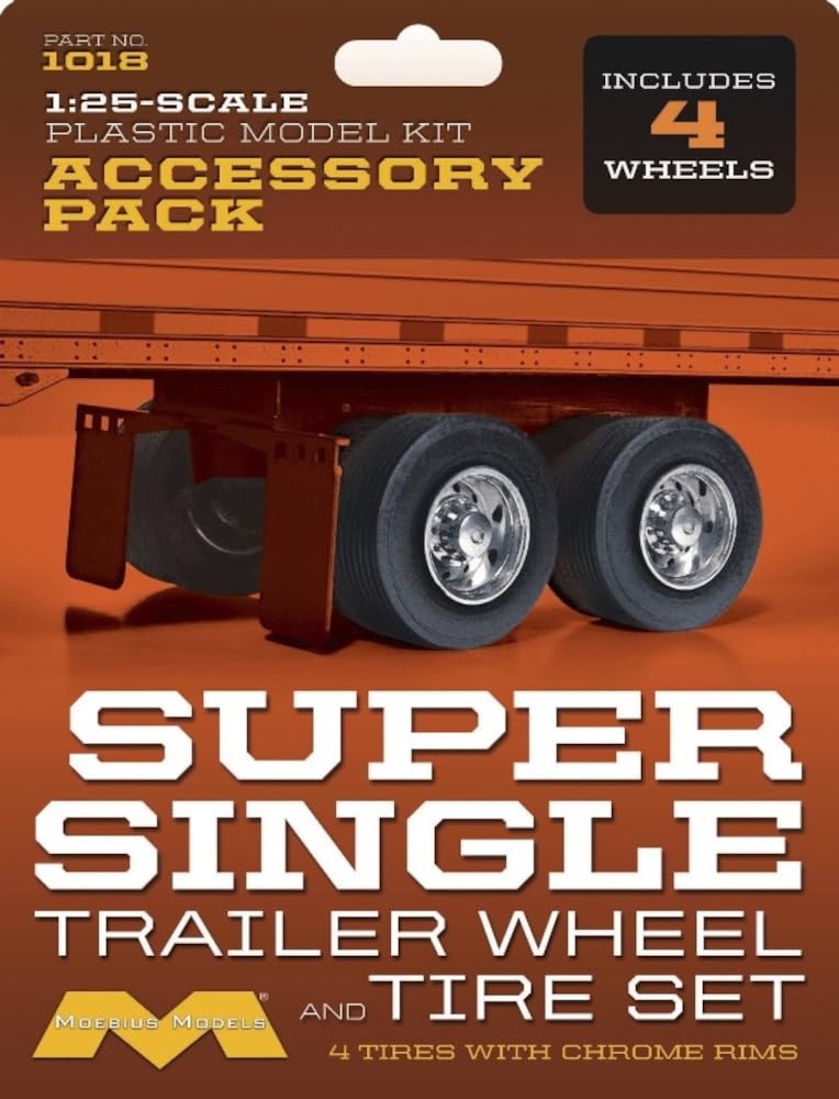 

Platz Mobius Super Single Trailer Wheel Tire Комплект пластикових деталей моделі MOE1018 1/25 &