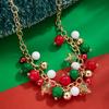 1 Piece of Christmas Bead Necklace with Acrylic Colored Beads Attached To the Neck for Women