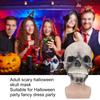 Halloween Scary Skull Mask Adult Full Head Latex Skull Helmet Glowing Eyes with Moving Chin