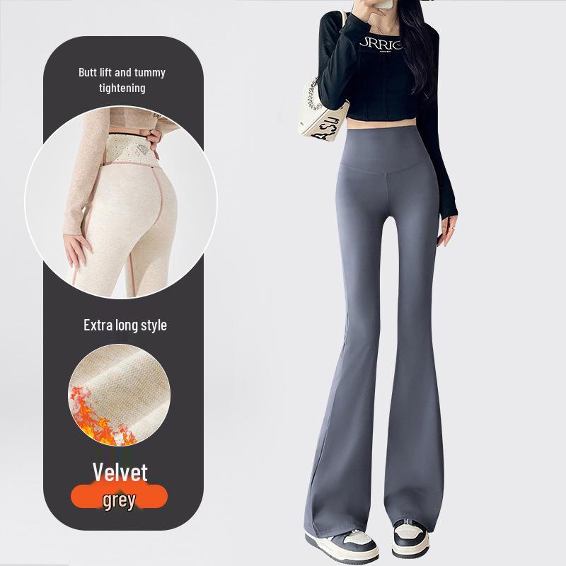 

Women s High Waist Butt Lifting Flared Yoga Pants with Tummy Control - New 2025 Winter Plus Velvet Warmth 2XL