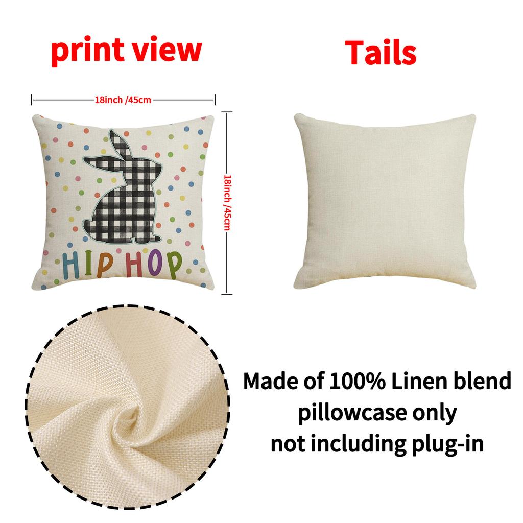 New Polka Dot Cartoon Rabbit Pillow Case Holiday Decoration Easter Pillow Linen Stain-resistant Sofa Pillow