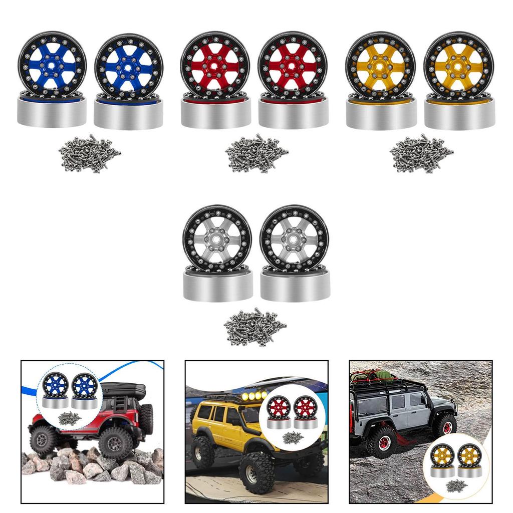 RC Car Part Toy Car Wheel Rims Aluminum Alloy Sturdy Replacement Accessories for