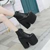 Fashion Nightclub Performance Boots 17CM High Heel Chunky Platform Shoes Unisex Plus Size DJ Party Wear platform shoes