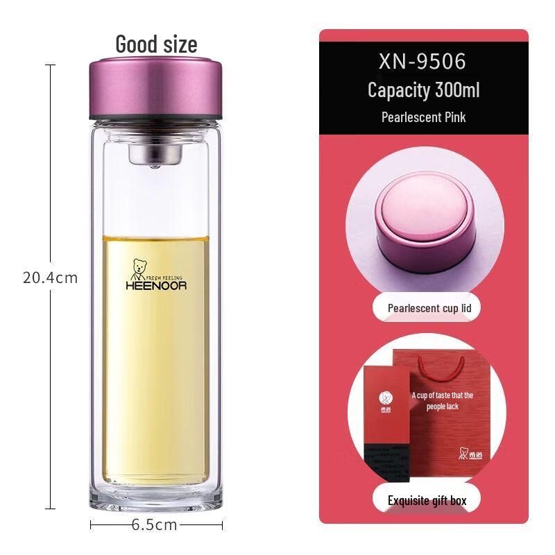 Xinuo Double Wall Glass Tea Cup with Infuser