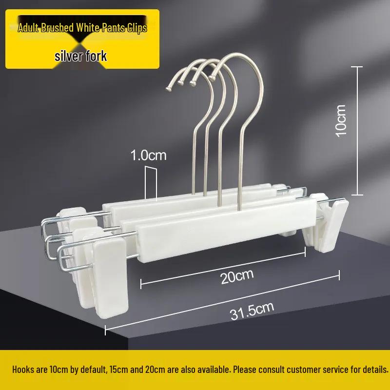 Pure White Plastic Hangers & Imitation Wood Grain Hangers with Pants Clips for Children's and Women's Clothing