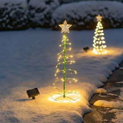 Decoração de Natal LED Solar Árvore de Natal Cena de decoração de férias