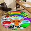 Sprunki Game Pattern Round Rug, Indoor/Outdoor Mat, for Picnic, Gameroom, Bedroom, Office, Living Room, Home Decor Carpet, Birthday Gift