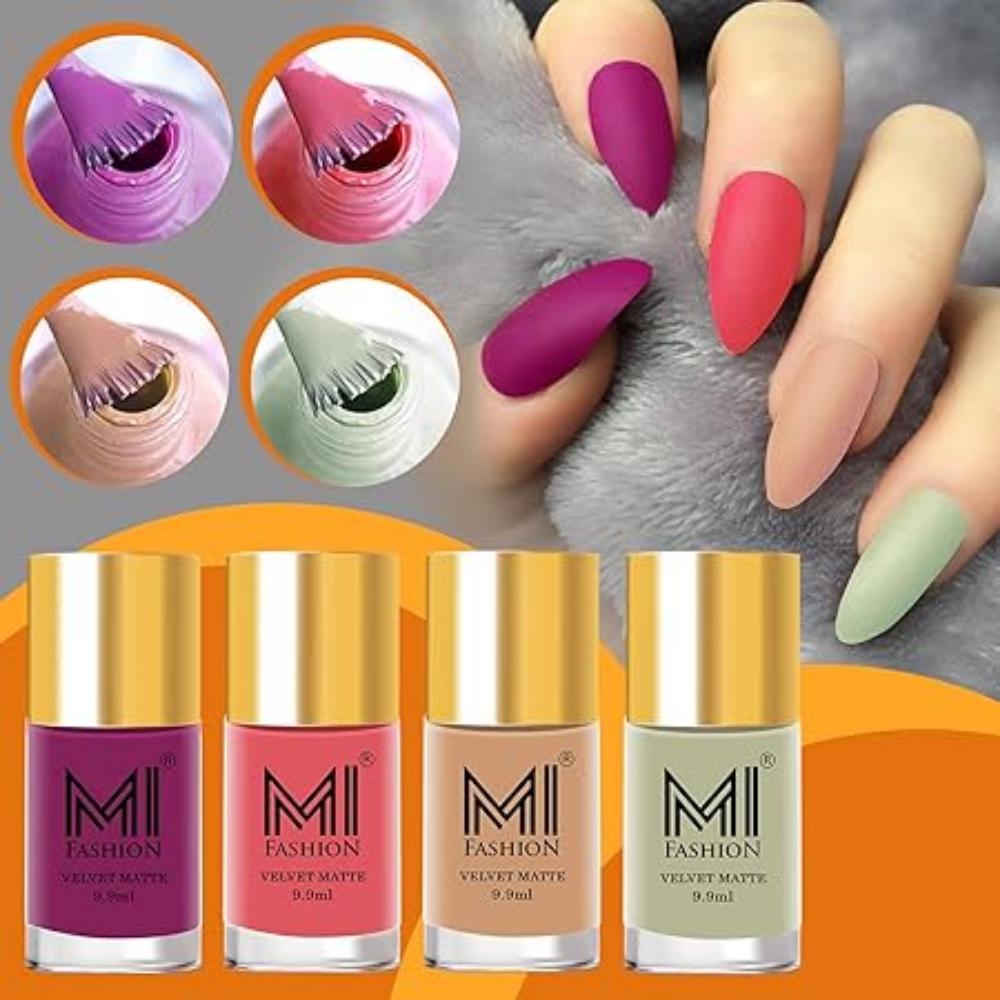 

Мягкие гладкие уникальные матовые лаки для ногтей, наборы из 4 уникальных цветов - пурпурно-красный, бордо, темно-кофейный, розово-серый - 39,60 мл