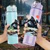 1PC Mountain Lake Scenery Landscape Print 750ml Color Plastic Sports Water Bottle Leakproof Flip Straw Lid Suitable for Sports Office Home Use