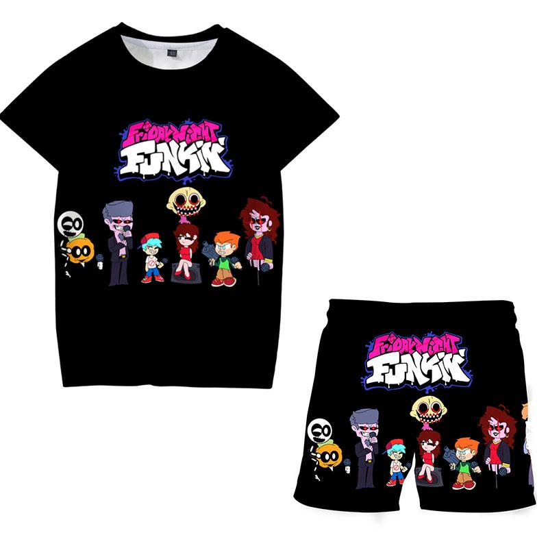 

Нова гра Friday Night Funkin Дитячі набори Одяг для немовлят Дитячі футболки Футболки для хлопчиків + шорти Harajuku Футболки для дівчаток Костюми 100
