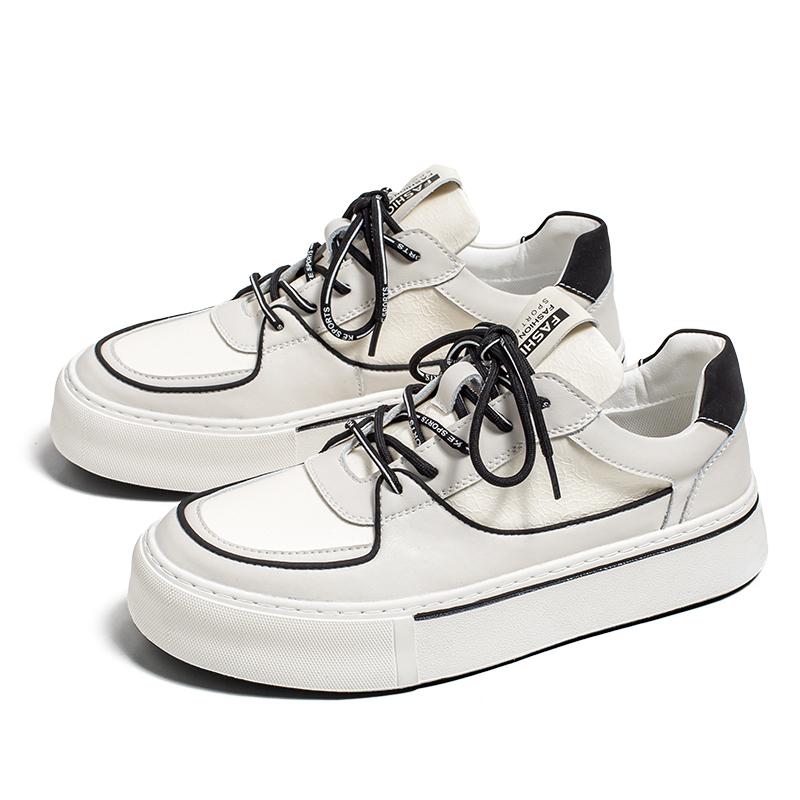 

Fashion men s fashion original leather flats shoes lace-up platform shoe outdoors white sneakers designer breathable footwear mans 9.5 белый