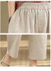 2025 Korean Style Plus Size Slimming Retro Shirt & Casual Cotton-Linen Pants Set for Women