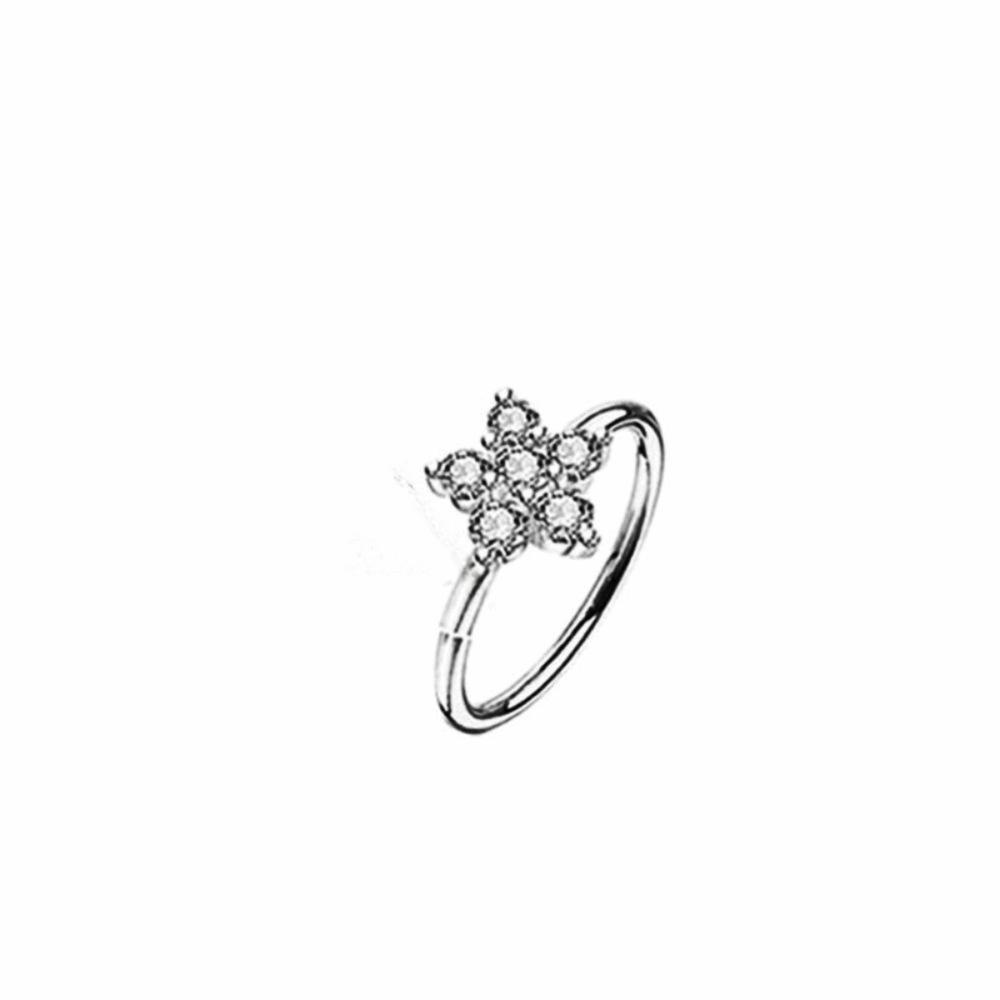 15Pcs L Ring Hoop Double Nose Rings Mixed Body Clips Hoop  for Women Men