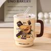 Xinglida Keramiktasse mit Strohhalm
