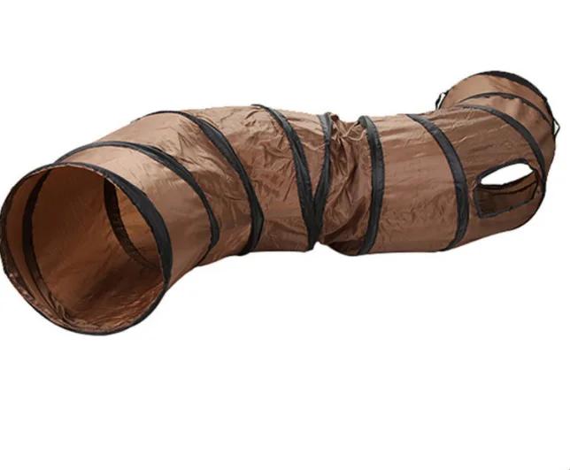 Collapsible Tunnel Tube Pet Toy S Shape for Cat Playing Tunnel Hideaway Tunnel with 2 Holes Hideaway Tent