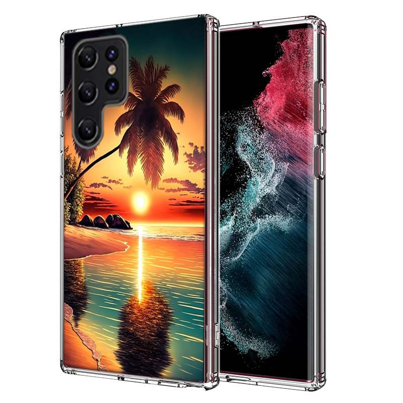 Beautiful Seaside Coconut Trees Capa Phone Case For Samsung S26 Ultra S25 Edge Galaxy S23 S21 S20 S24 FE S22 S10 Plus Cover Clea