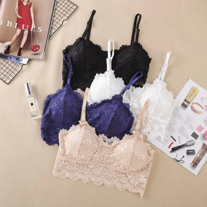 Women Bralette Sexy Push Up Underwear Lace Seamless Crop Top Bra  Ladies Tube Top Women's V-Neck Lingerie Female Sports Bra