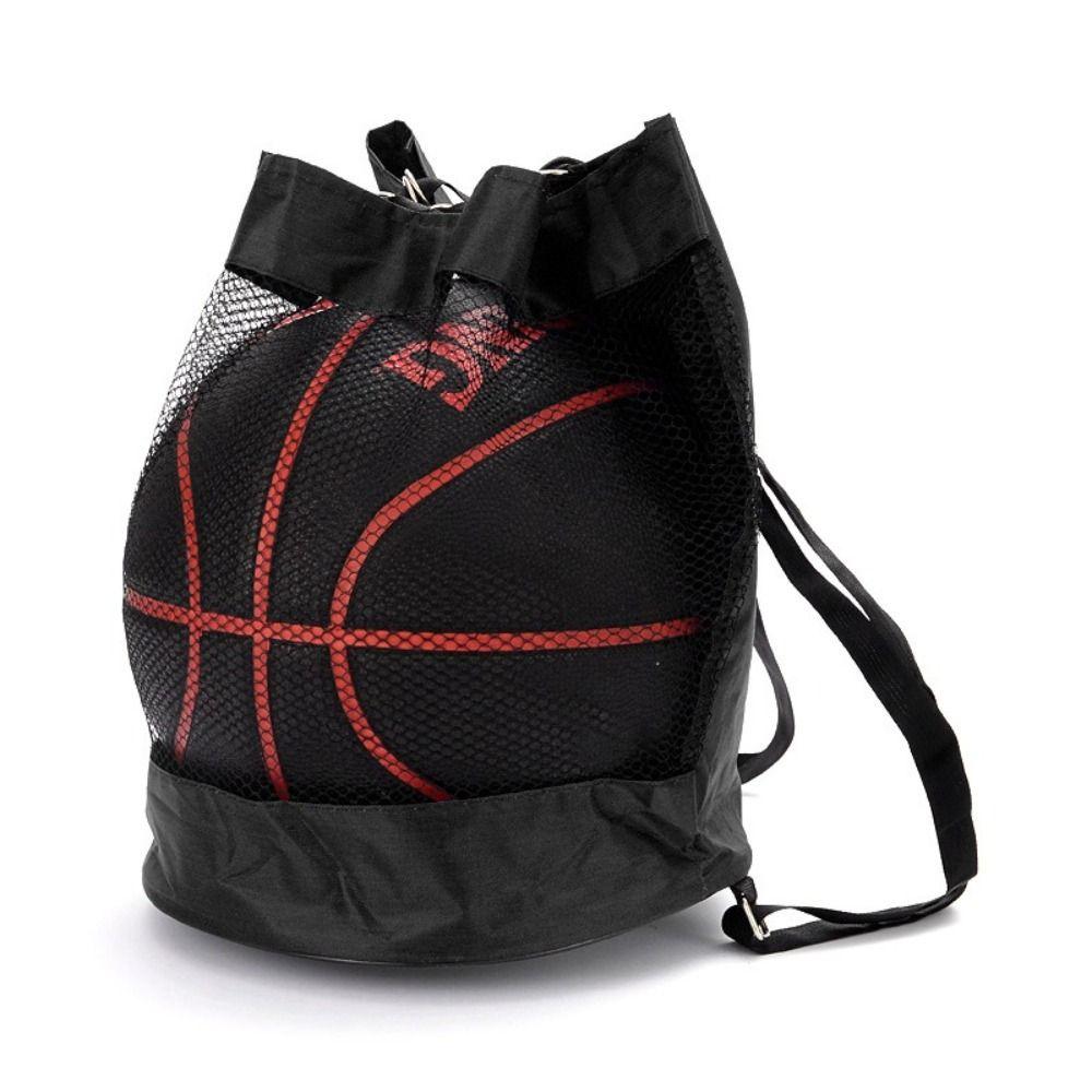

Portable Basketball Cover Mesh Bag Oxford Basketball Backpack Ball Net Pouch Outdoor чёрный