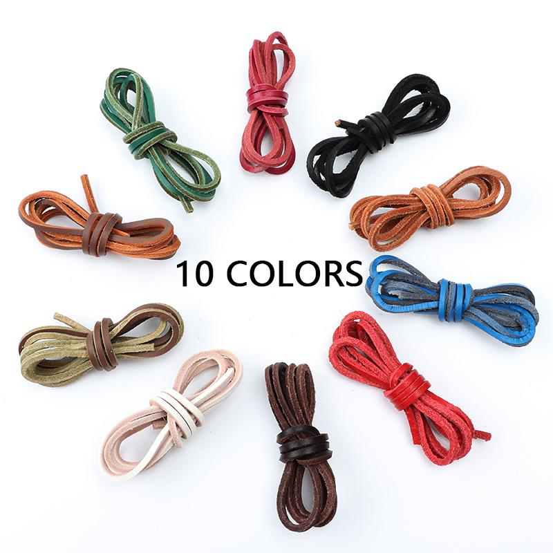 New High Quality Flat Shoelaces Solid Leather Shoe Laces Classic Multicolor Leisure Shoe Lace Outdoor Unisex Boots Shoelace