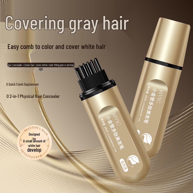 MVIC Peptide Hair Repair Touch-Up Comb - Convenient Gray Coverage, Disposable Color Pen