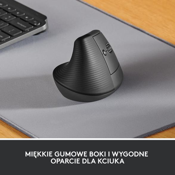 Logitech lift wireless vertical mouse graphite 910-006473