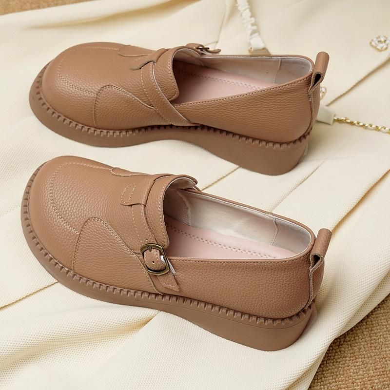 

Fashion AIYUQI Spring Shoes Women 2025 New Genuine Leather Flats Women Slip-on Wedge Casual Loafers Women 41