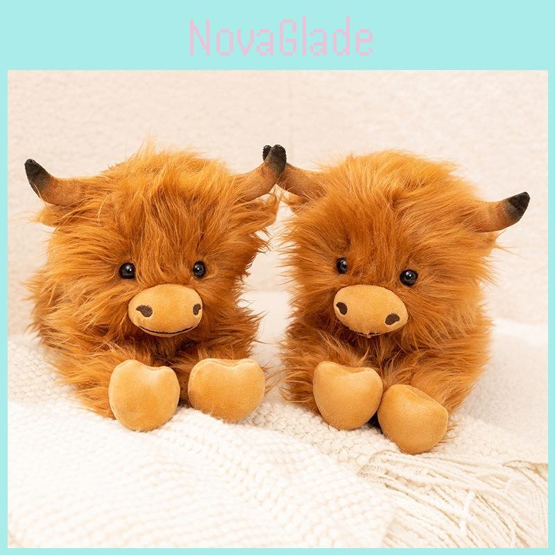 Yak Plush Toy With Long Fur Realistic Highland Bull For Kids And Collectors