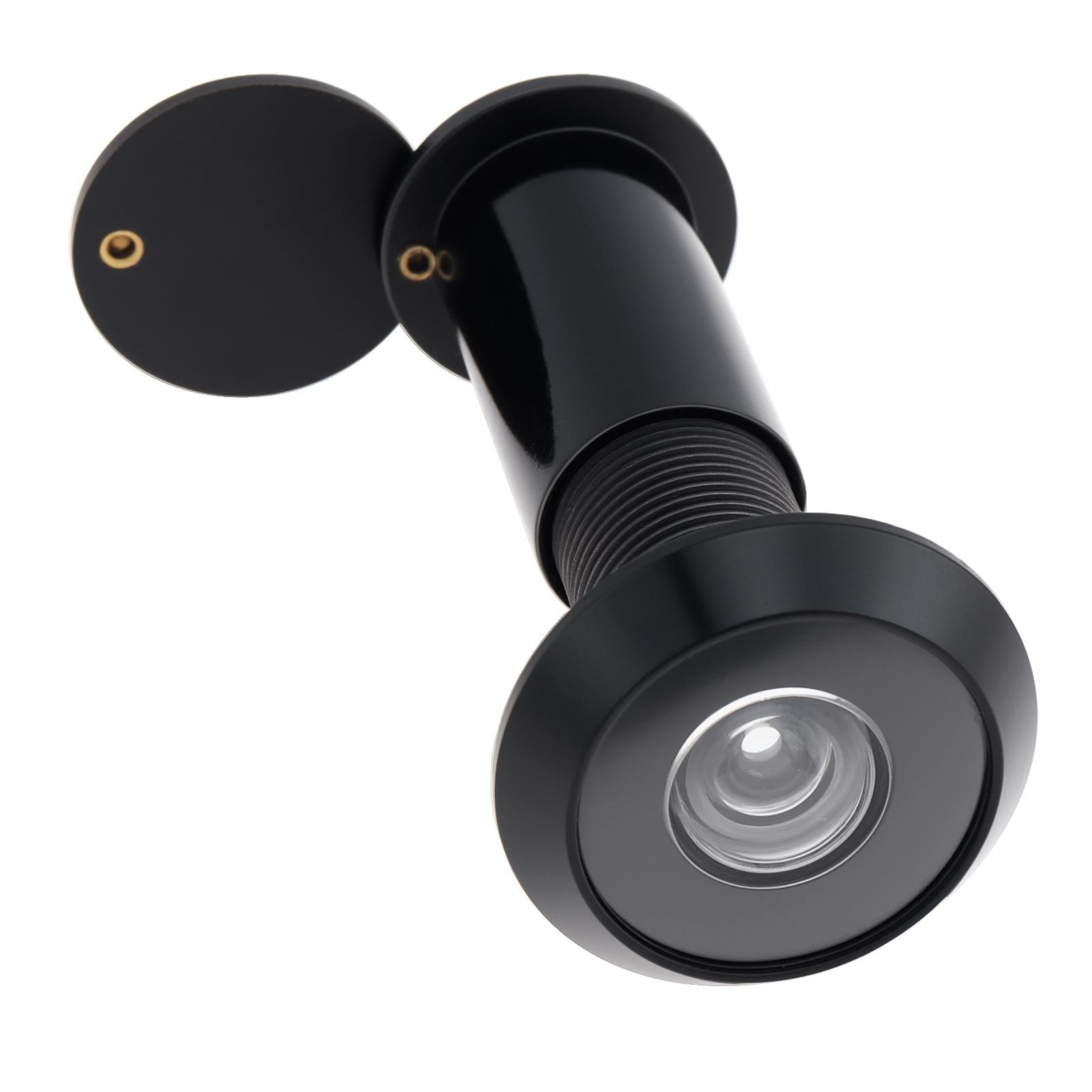 

Solid Brass 16mm Door Peephole 200 Degree HD Lens Privacy Cover Heavy Duty Includes Drill Bit Universal 35-60mm Solid Wood Door чорний