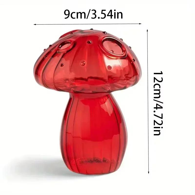 Colourful Mushroom Vase Plant Glass Plant  Bud Vase Decoration Garden Glass Aromatherapy Vase Living Room Desktop Combination