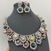 Flash Diamond Leaf Premium Earrings Necklace Set Autumn And Winter Dress Banquet Earrings