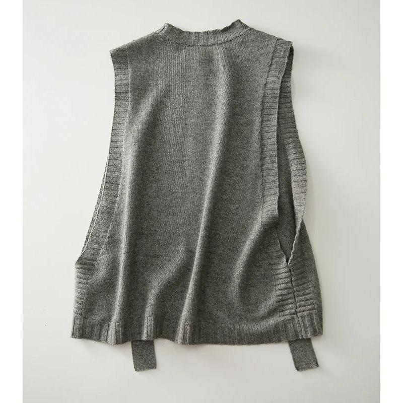 Módní pletená vesta pro ženy Svetr bez rukávů Retro úpletové tílko Korejský dámský podzimní a zimní pletený svetr