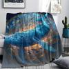 Dolphin Print Flannel Blanket, High quality Comfortable for All Seasons, Home Decor, Warmth and Comfort, Perfect for Christmas Gifts