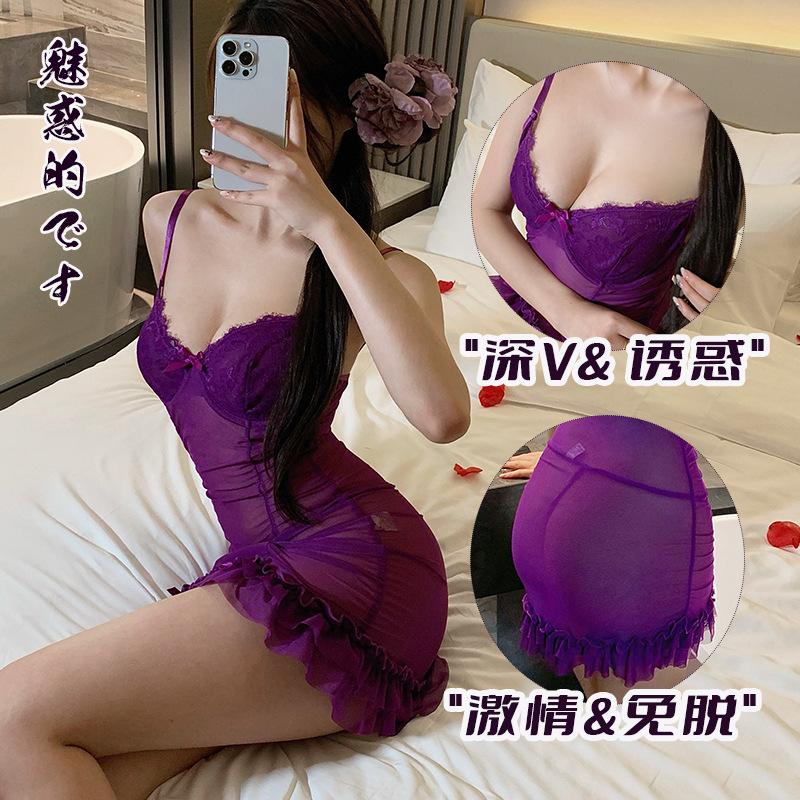 Sex underwear one-piece perspective sling mesh transparent sex set qqny957