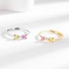European-American Style Personalized Double Heart Ring with Birthstone Choice (1-12 Months), Inlaid Zirconia