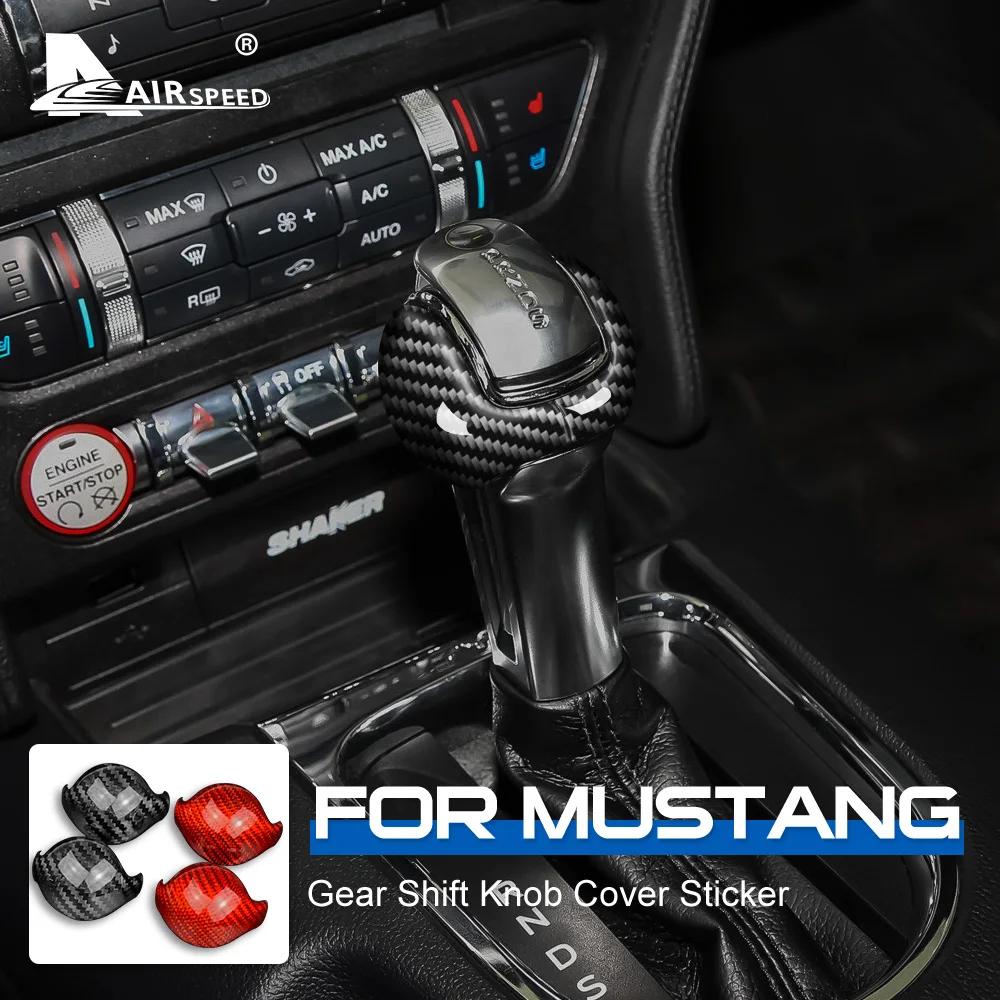 Real Hard Carbon Fiber Sticker for Ford Mustang 2015 2016 2017 2018 2019 2020 2021 2022 Accessories Interior Gear Shift Knob