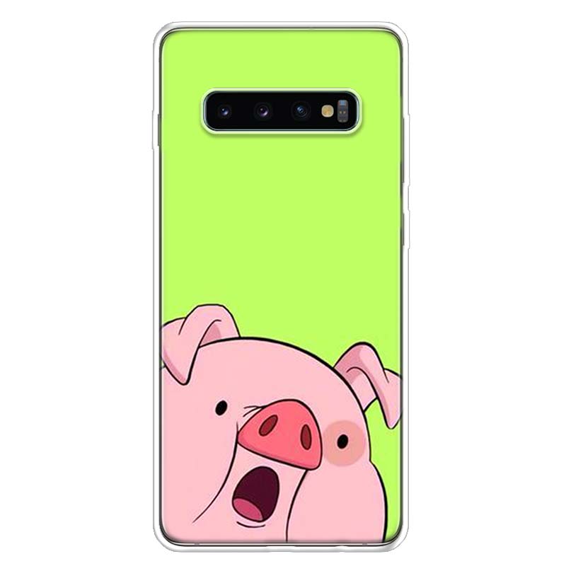 Cute PINK Pig Cartoon Cover Phone Case For Samsung Galaxy S10 Plus S20 FE S21 S22 Ultra S10E S9 S8 + S7 Edge J4 Housing Shell