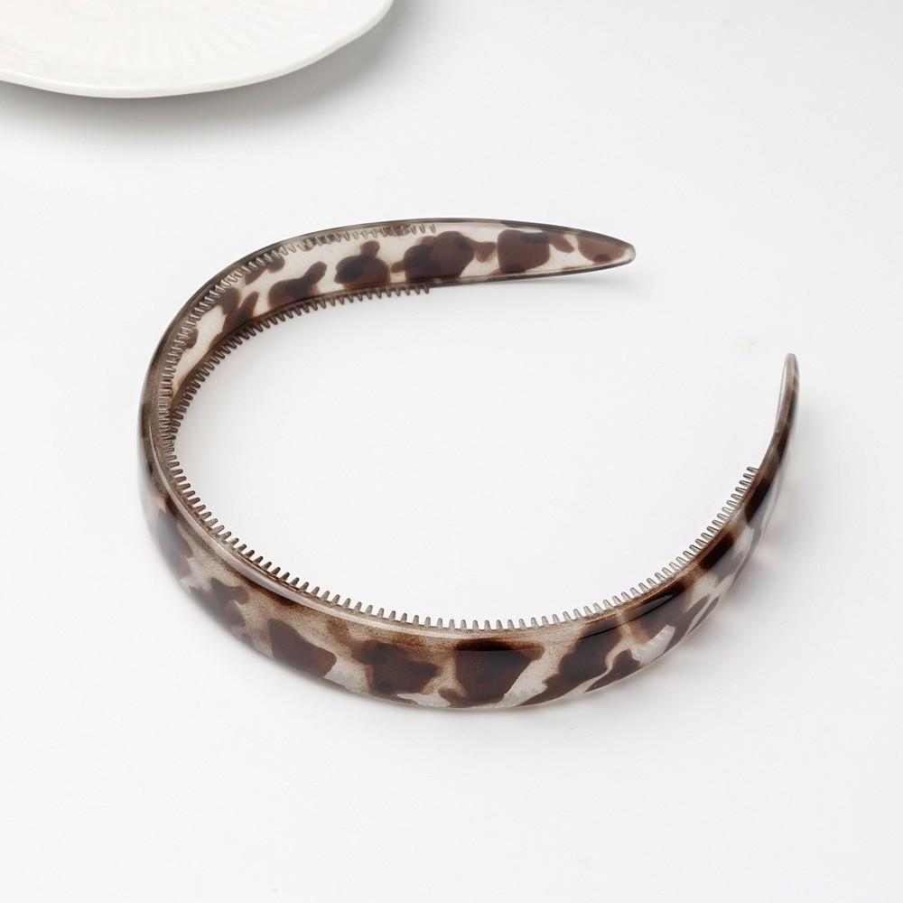 Simple Tortoiseshell Hair Hoop Wide Non-slip Teeth Headband New Retro Leopard Hair Hoop Women