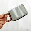 300ml Holzgriff Mahlen Kaffee Glas Kaffeetasse mit Tablett Löffel Hitzebeständig Frisch Gemahlener Kaffee Tasse Milch Tee Tasse Trinkgeschirr
