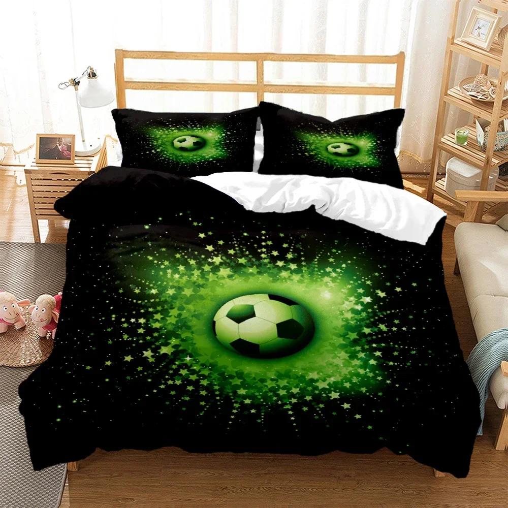 3D Print Football Soccer/ Football Comfortable Duvet Quilt Cover Pillowcase Bedding Set Children Bedroom Decoration Home Textile