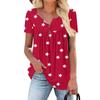 Women Tunic Tops Dressy Casual Summer Short Sleeve Shirts Loose Fit Pleated Boho Top Independence Day
